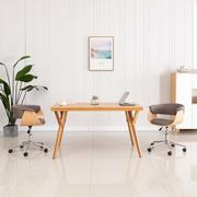 Krzesła - vidaXL Obrotowe krzesło stołowe, taupe, gięte drewno i tkanina - miniaturka - grafika 1