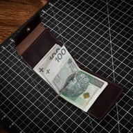 Portfele - Portfel z Klipsem Męski Skóra Naturalna Brązowa Czekoladowa Belveder BW68 - miniaturka - grafika 1