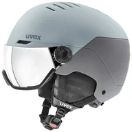 Kaski narciarskie - Uvex Wanted Visor, kask narciarski z wizjerem, jasnoszary/szary - miniaturka - grafika 1