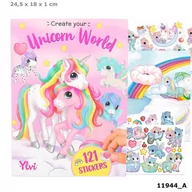 Zabawki kreatywne - Depesche 11944 Ylvi Create Your Unicorn World zeszyt z 20 stronami pełnych jednorożców i magicznych scenerii, w tym brokat, naklejki piankowe i naklejki ze srebrnymi akcentami, wielokolorowe 11944 - miniaturka - grafika 1