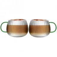 Szklanki - Vialli Design Komplet szklanek z zielonym uchem Tulip 1197 2 x 350 ml - miniaturka - grafika 1