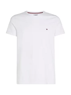 Tommy Hilfiger Męski T-shirt z krótkim rękawem Core Stretch Slim Fit, biały, 3XL - Koszulki męskie - miniaturka - grafika 1