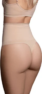 Bye-Bra - Bezszwowe Stringi Z Paskiem Beżowe Rozmiar Xxl - Majtki damskie - miniaturka - grafika 1