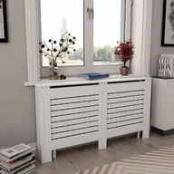 Akcesoria grzewcze - vidaXL Osłony na kaloryfer, 2 szt., białe, 152x19x81,5 cm, MDF - miniaturka - grafika 1