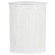 Kosze wiklinowe - Kosz bambusowy z pokrywką biały BADULLA - miniaturka - grafika 1