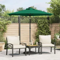 Parasole ogrodowe - Parasol ogrodowy LED, stalowy słupek, zielony, 225x225x212 cm - miniaturka - grafika 1