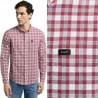 Koszule męskie - Lee BUTTON DOWN Garnet BAWEŁNIANA KOSZULA W KRATKĘ REGULAR FIT XXL - miniaturka - grafika 1