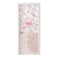 Naklejki na ścianę - Naklejka na drzwi HOMEPRINT Wzór jasnoróżowej róży 75x205 cm - miniaturka - grafika 1
