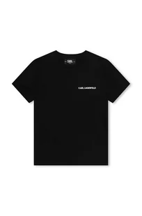 Karl Lagerfeld t-shirt bawełniany dziecięcy kolor czarny z nadrukiem - Koszulki dla chłopców - miniaturka - grafika 1