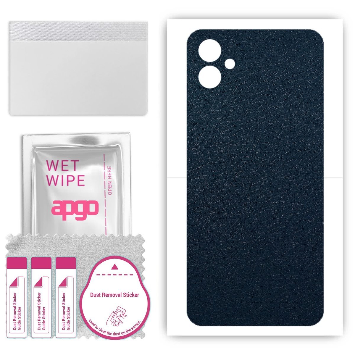 Folia naklejka skórka strukturalna na TYŁ do Samsung Galaxy F14 - Skóra Granatowa - apgo SKINS