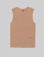 Kamizelki męskie - kamizelka gussola slim fit beżowy - miniaturka - grafika 1