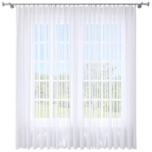 Firana Gotowa 300X250 Woal Biała Zasłona Na Żabki - Firany - miniaturka - grafika 1