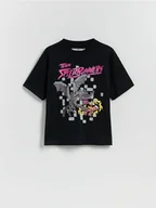 Koszulki dla chłopców - Reserved - Bawełniany t-shirt Minecraft - czarny - miniaturka - grafika 1