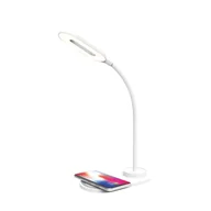 Lampy stojące - Lampka biurkowa LED z ładowarką indukcyjną Tina wireless biała - miniaturka - grafika 1