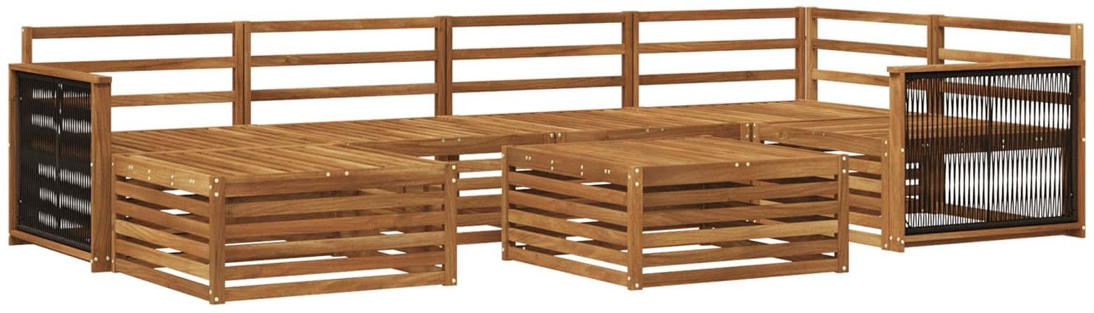 vidaXL Zestaw sof na zewnątrz 7 pcs naturalny