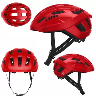 Kask rowerowy LAZER Tempo M 54-61 cm czerwony - Kaski rowerowe - miniaturka - grafika 1