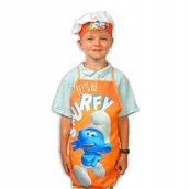 Śliniaki i fartuszki - Fartuch Kuchenny I Czapka Smerf Pomarańczowy Dla Dzieci - miniaturka - grafika 1