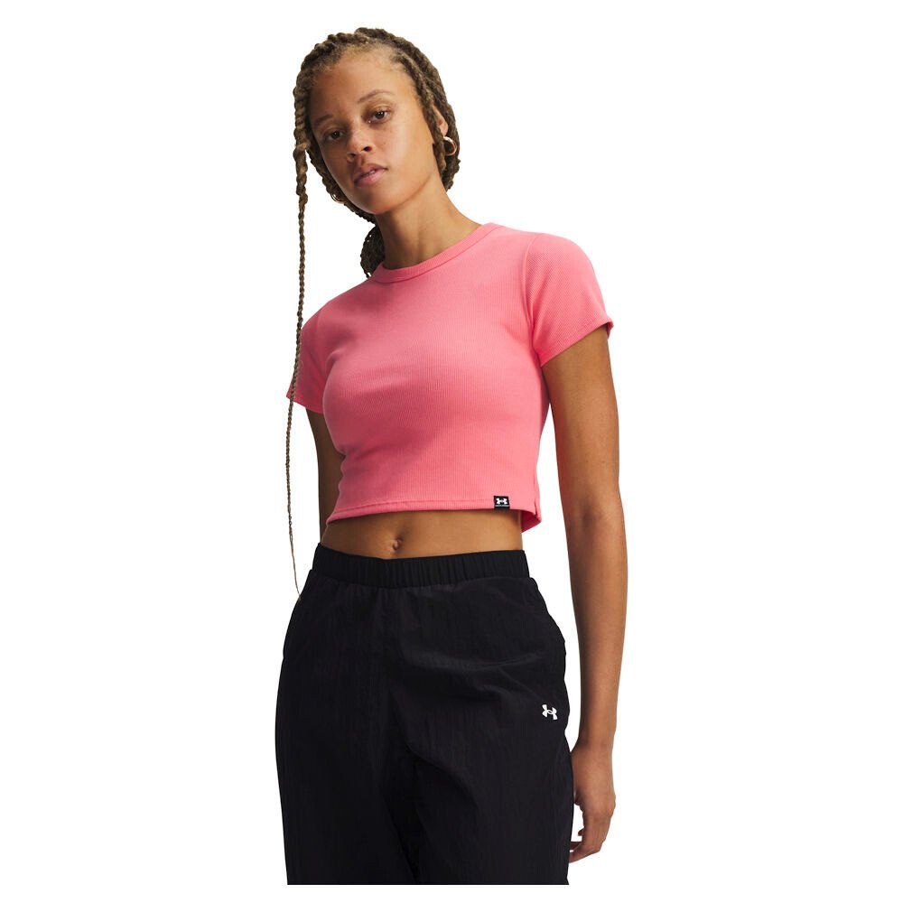 Koszulka damska Under Armour Rival Rib Baby Tee Bittersweet Pink/White M