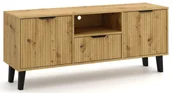 Szafki RTV - Szafka pod telewizor ryflowana na nóżkach dąb artisan H2-H73 - miniaturka - grafika 1