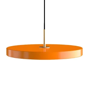 Lampa wisząca Asteria z pomarańczowym kloszem i oświetleniem LED - Oprawy, klosze i abażury - miniaturka - grafika 1