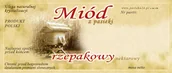 Akcesoria do hodowli zwierząt - Etykiety na Miód Rzepakowy (100szt) - wzór E38 - miniaturka - grafika 1