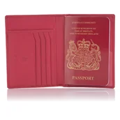 Etui na dokumenty i karty - Skórzane etui na paszport Visconti V-2201 RFID - różowy - miniaturka - grafika 1