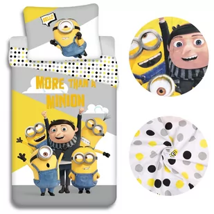 Minionki Komplet pościeli, bawełniana pościel na zamek 140x200 cm, Oeko-Tex 140x200 cm - Pościel dla dzieci - miniaturka - grafika 1