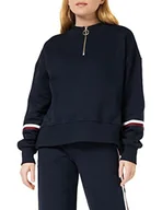Bluzy damskie - Tommy Hilfiger Damska bluza z zamkiem błyskawicznym RLX GLB STP 1/2, Desert Sky, XS - miniaturka - grafika 1