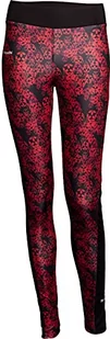Hayashi Legginsy, spodnie kompresyjne"Flowers", czarny - czerwony, M - Legginsy - miniaturka - grafika 1