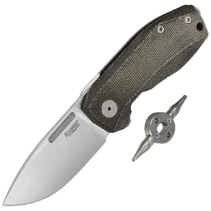 Nóż składany LionSteel Nano Green Canvas Micarta, Satin CPM MagnaCut (NA01 CVG) - Noże - miniaturka - grafika 1