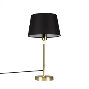 QAZQA Lampa stołowa regulowana złota/mosiądz klosz czarny 25cm - Parte - Lampy stojące - miniaturka - grafika 1