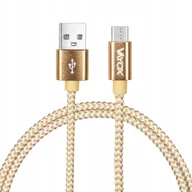 Kable USB - Kabel USB - micro USB gold 2m VA0192 Vayox - miniaturka - grafika 1