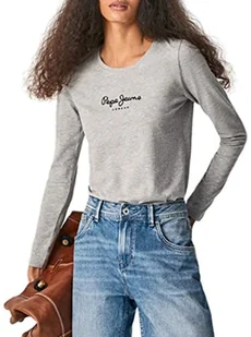 Pepe Jeans New Virginia Ls T-Shirt damski, Grau (Grey Marl), XL - Koszulki i topy damskie - miniaturka - grafika 1