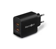 Ładowarki do telefonów - Reinston ELSI014 2x USB (czarny) - miniaturka - grafika 1