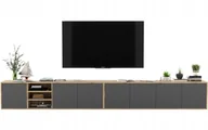 Szafki RTV - Wisząca Szafka Rtv Loft Komoda Grafit Mat 300 cm - miniaturka - grafika 1