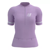 Koszulki sportowe męskie - COMPRESSPORT Koszulka kompresyjna do biegania damska TRAIL POSTURAL SS TOP lupine - miniaturka - grafika 1