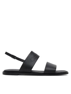 Calvin Klein Sandały Flat Sandal - He HW0HW02377 Czarny - Sandały damskie - miniaturka - grafika 1