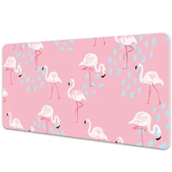 Podkładki pod mysz - Podkładka pod mysz i klawiaturę Flamingi 90x45 cm - miniaturka - grafika 1