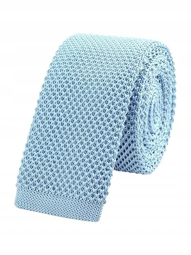 KRAWAT WĄSKI DZIERGANY Z DZIANINY MĘSKI 5 7 CM VINTAGE CASUAL BIURO