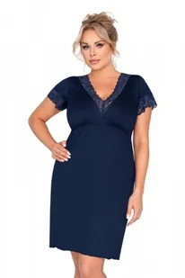 Koszulka nocna plus size - Mariza granatowa - Bielizna nocna - miniaturka - grafika 1