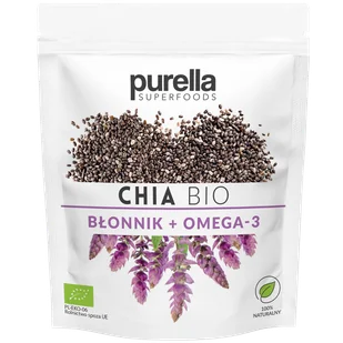 Purella Superfoods Chia Bio, nasiona, XL, 200 g - Zdrowa żywność - miniaturka - grafika 1