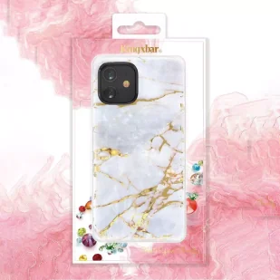 Kingxbar Marble Series eleganckie etui pokrowiec z nadrukiem marmur iPhone 12 mini niebieski - Etui i futerały do telefonów - miniaturka - grafika 5