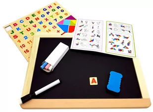Drewniana Tablica Kredowa Magnetyczna + Puzzle - Tablice dla dzieci - miniaturka - grafika 1