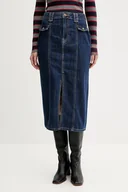 Spódnice - Pepe Jeans spódnica jeansowa kolor niebieski maxi prosta PL9011869 - miniaturka - grafika 1
