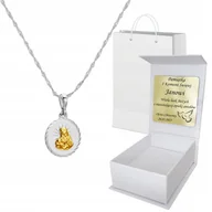 Biżuteria dla dzieci - Medalik Łańcuszek srebrny Chrzest Komunia Grawer - miniaturka - grafika 1