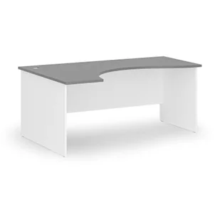 Biurko narożne PRIMO WHITE, 1800 x 1200 mm, lewe, biały/grafit - Biurka - miniaturka - grafika 1