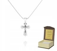 Biżuteria dla dzieci - Srebrny łańcuszek + KRZYŻYK PRAWOSŁAWNY 50cm L2K24 - miniaturka - grafika 1
