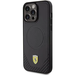 Etui Ferrari Carbon Metal Logo MagSafe na iPhone 15 Pro Max - czarne - Etui i futerały do telefonów - miniaturka - grafika 2