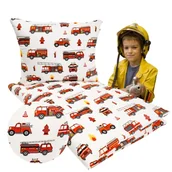 Pościel dla dzieci - Komplet Pościeli Dziecięcej 100x160 + 40x60 Straż Biała 100% Bawełna Polski Producent - miniaturka - grafika 1