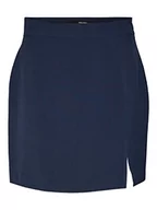 Spódnice - VERO MODA Damska spódnica VMTROIAN MR Mini Slit Skirt Rock, Navy Blazer, XS, granatowy blezer, XS - miniaturka - grafika 1